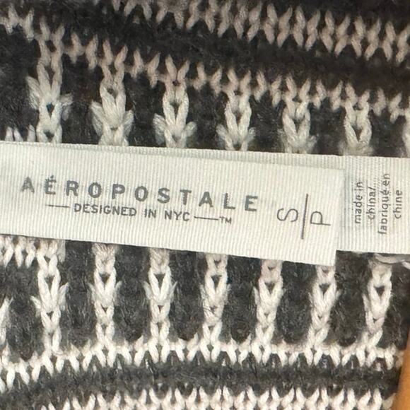 Aeropostale Grey & White Knit Open Front Long Cardigan Women’s Small - Picture 5 of 5